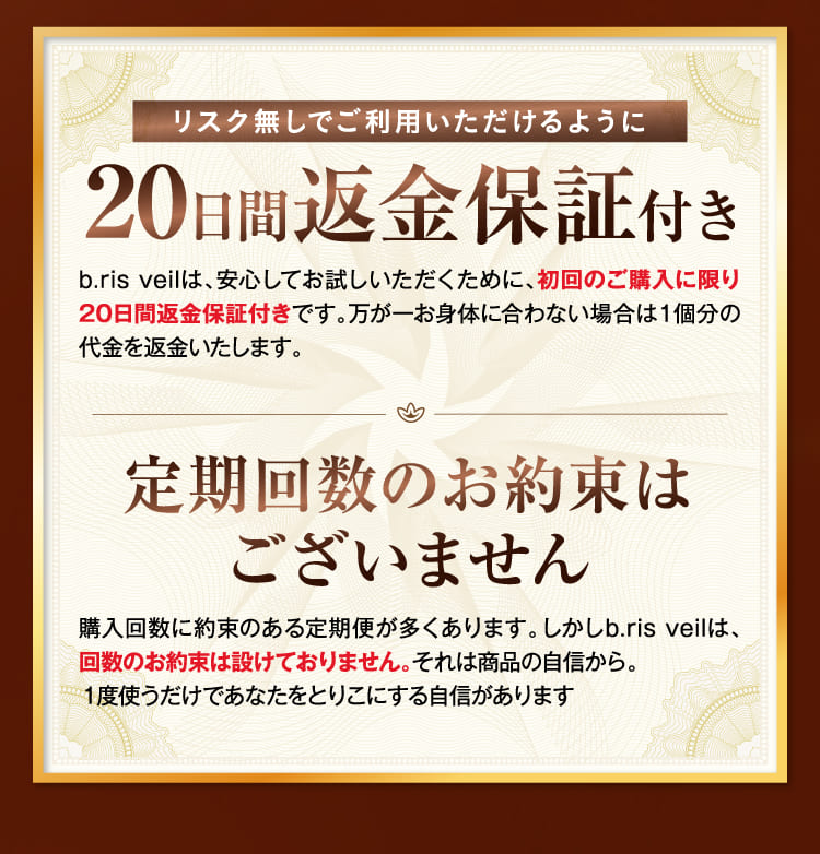 20日間返金保証付き