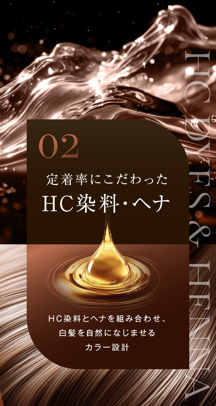 02定着率にこだわったHC染料・ヘナ