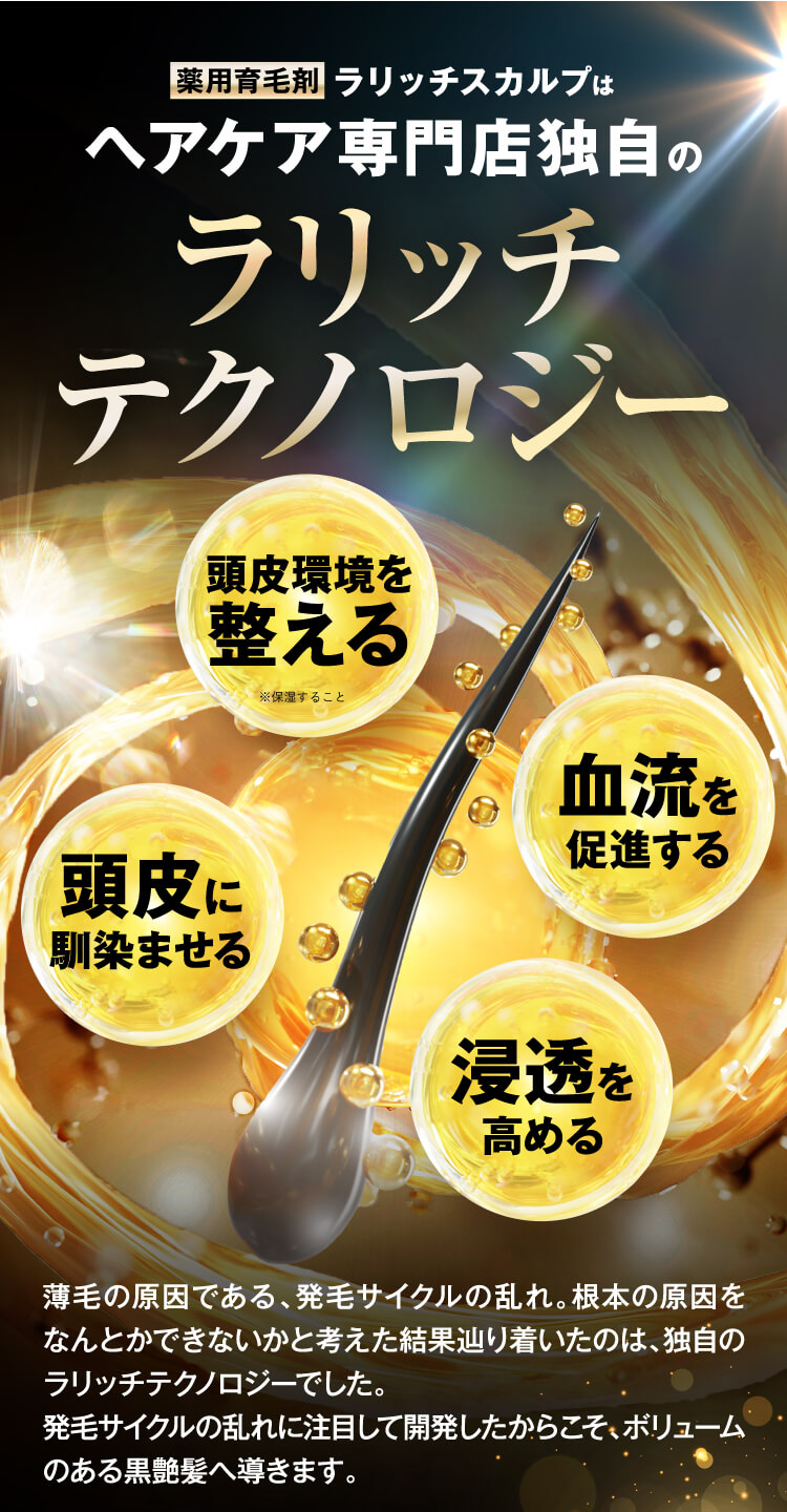 ヘアケア専門店独自のラリッチテクノロジー
