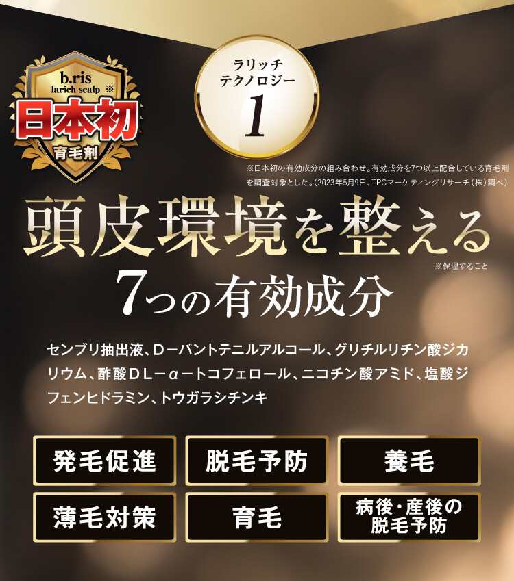 ラリッチテクノロジー1 頭皮環境を整える７つの有効成分