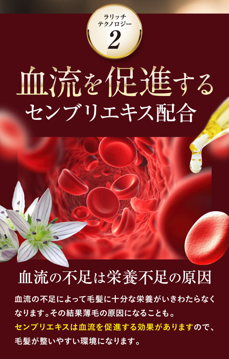 ラリッチテクノロジー2 頭皮の血流を促進センブリエキス配合