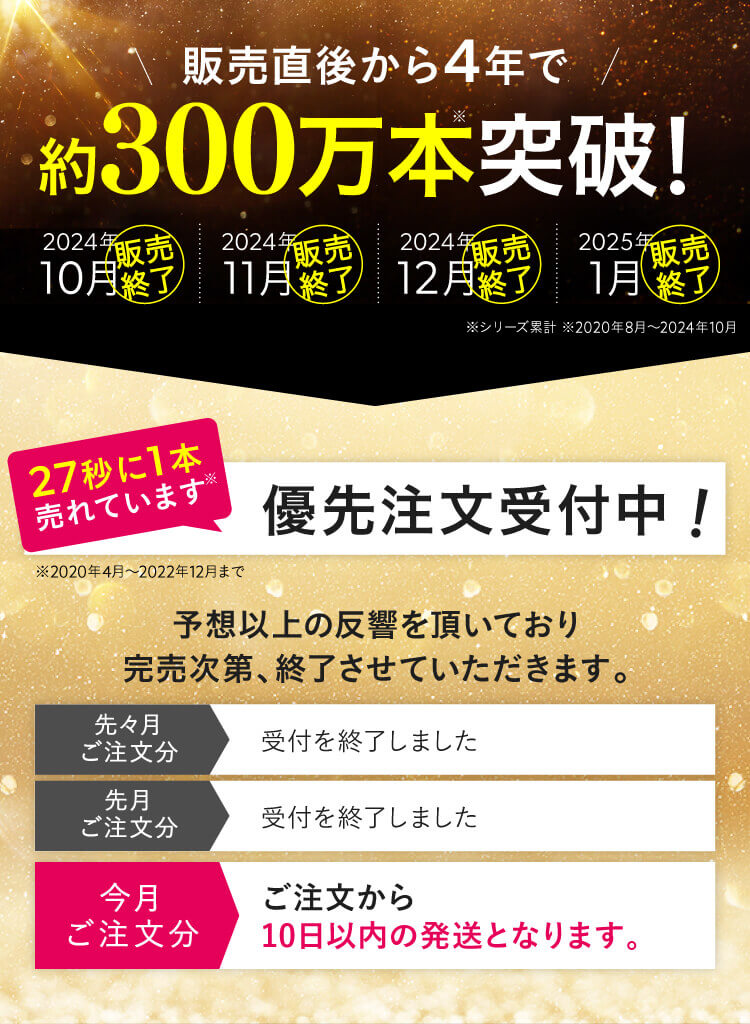 販売直後から2年半で約150万本突破！