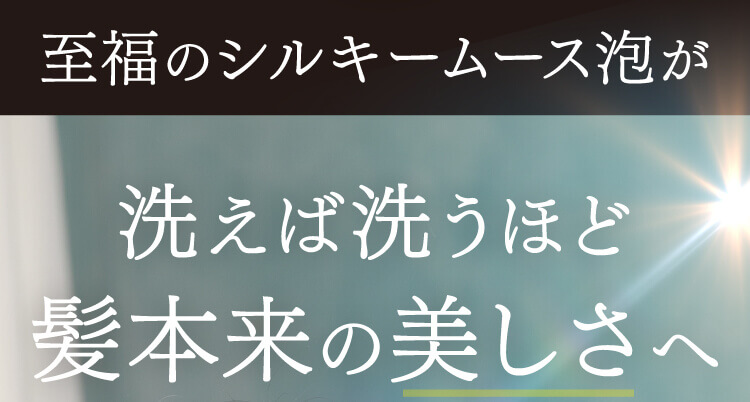 極上のシルキームース泡が洗えば洗うほど若々しい頭皮へ